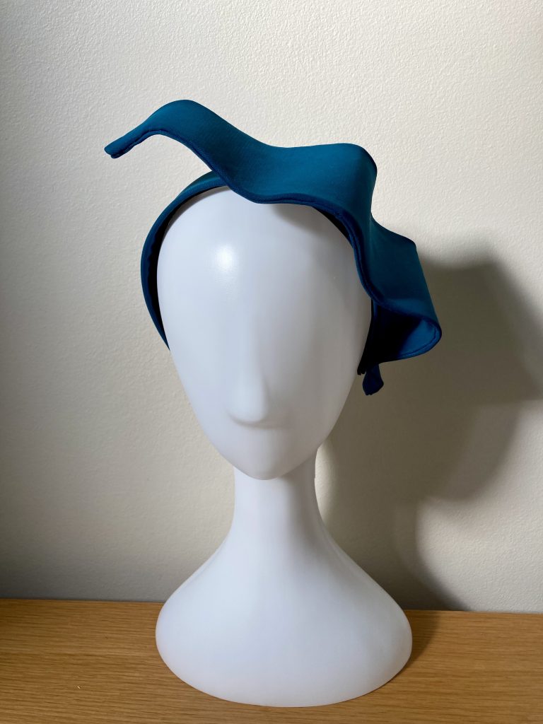 Custom bridesmaid teal wave headpiece headband by Sydney Milliner Australian Milliner Abigail Fergusson Millinery