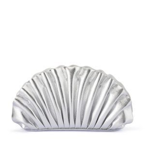 Hollie Pleated Clutch - Silver