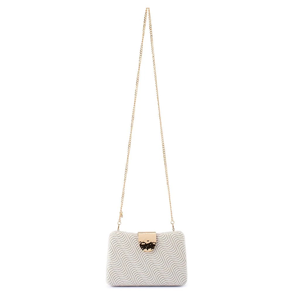 Lindy Woven Clutch - White - Image 4