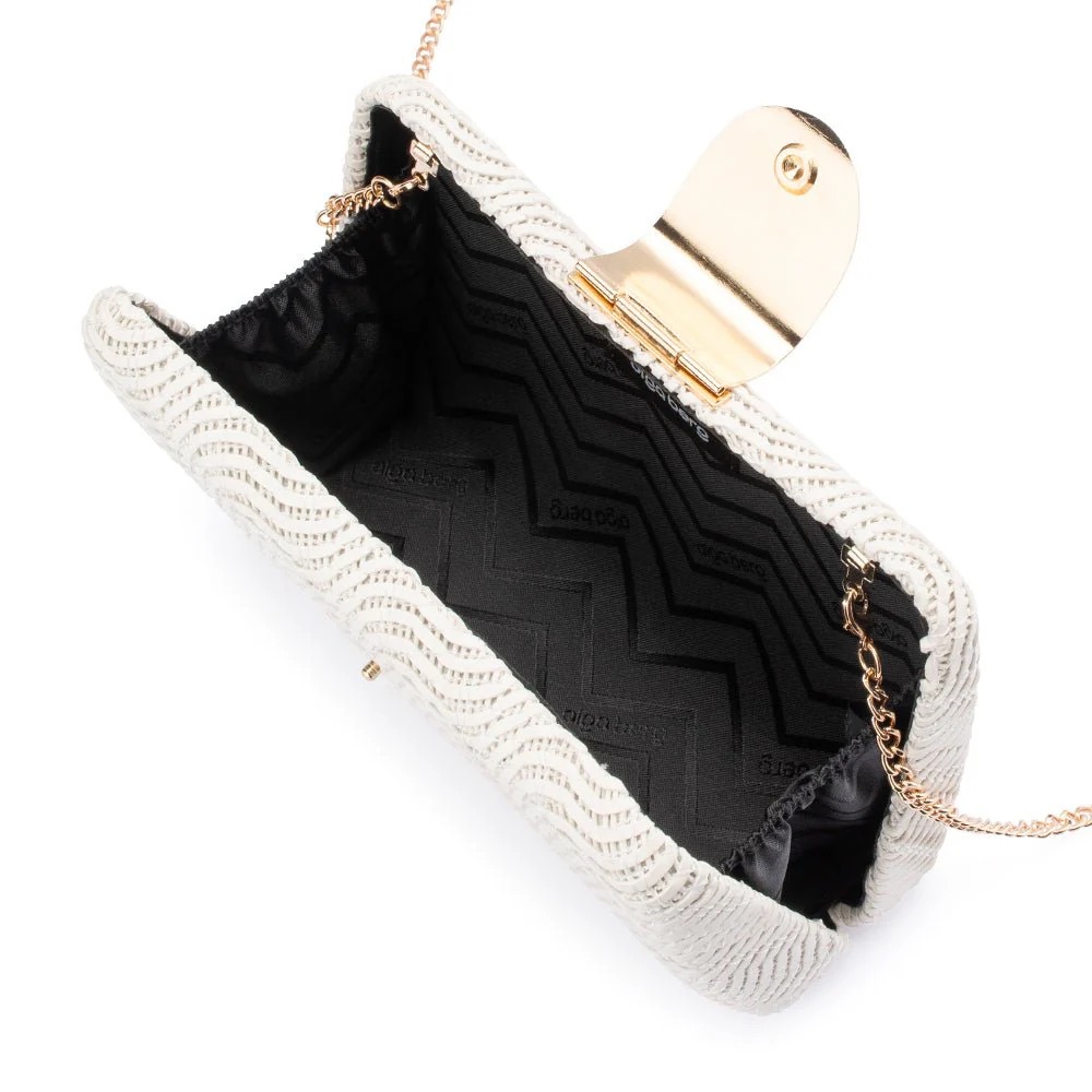 Lindy Woven Clutch - White - Image 3