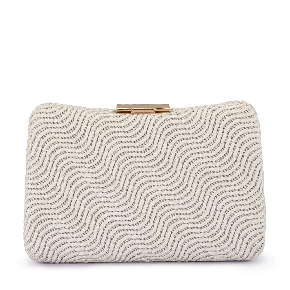 Lindy Woven Clutch - White - Image 2