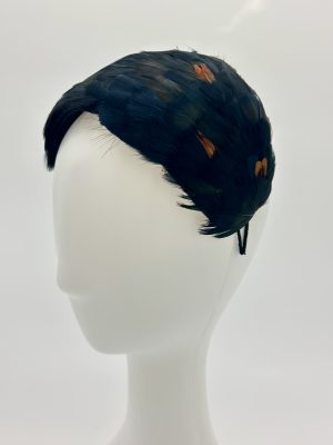 Racewear Spring Racing Autumn racing carnival Vintage feathered bandeau headband by Australian Milliner Sydney milliner hat maker, Abigail Fergusson Millinery Australia available at the Milliner's Closet in Balgowlah on Sydney's Northern Beaches
