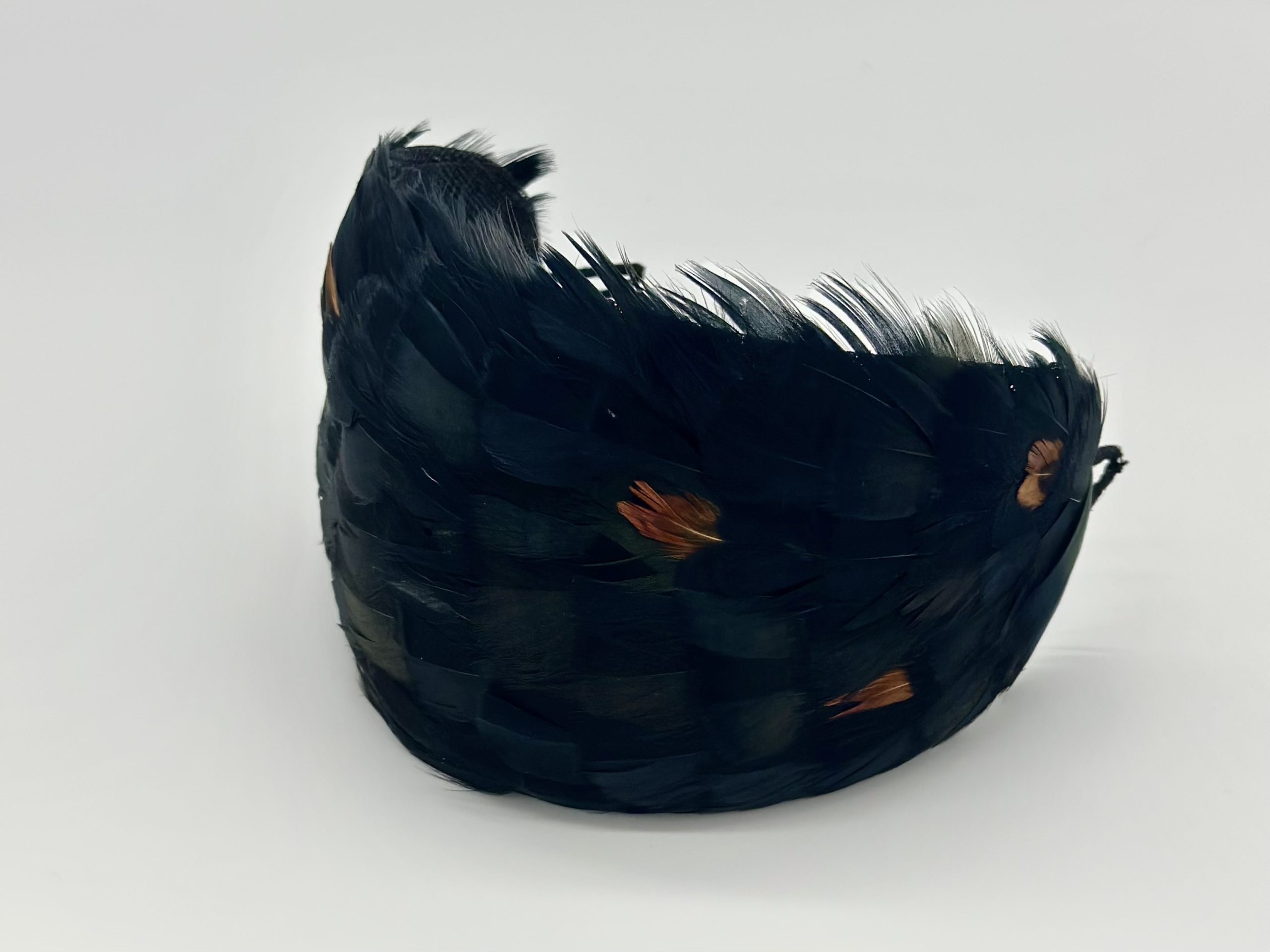 Racewear Spring Racing Autumn racing carnival Vintage feathered bandeau headband by Australian Milliner Sydney milliner hat maker, Abigail Fergusson Millinery Australia available at the Milliner's Closet in Balgowlah on Sydney's Northern Beaches
